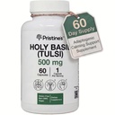הברפסולות הקדושות של PRISTINE - 500 מ"ג Gluten Free Immunity & Relaxation Support Fitogen תוסף - 60 יום אספקה - Tulsi Holy בזיל צל קפסולות - טבעוני - Non-GMO