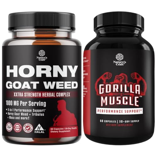 Bundle of Hory Goat Weed Extract Complex for Men and Women Enhanced Energy and Stamina and Extra Power טסטוסטרון Booster for Men forשרירים Enlargement Sta and Powermina