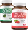 Super Greens & Holhorn לחלץ (3-Month Supply) Super ברי בלנדר של אבקת Super Greends אורגני Super Greends - Complete Superfood & הות'ורן ברי 4:1 הפקה - עלייה בתפוקה (180 קפסולות)
