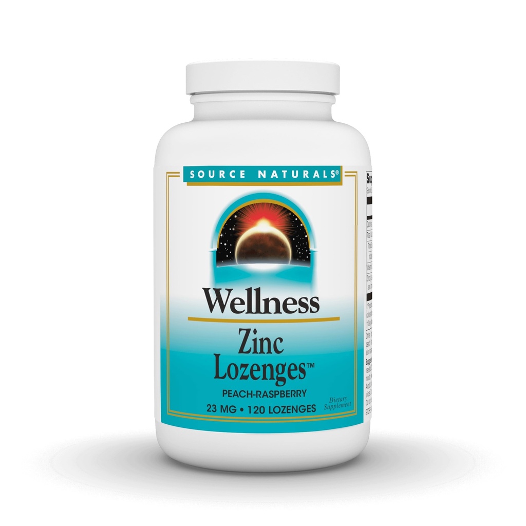 מקור Naturals Wellness Zinc Lozenges, Peach-Raspberry Flavord Immune, 23mg - 120 Lozenges