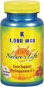 ויטמין החיים של הטבע K 1000mcg | Phylloquinone K-1, עצמות בריאות ותמיכה Cardiovascular