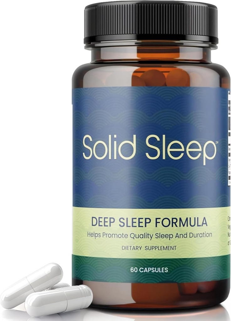 Deep Sleep Formula, Natural Sleep Aid Without Melatonin, Magnesium Bisglycinate, L.theanine, Inositol, Sleep Pills for Adults, 60 קפסולות טבעוניות