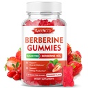 Bberine Gummies עם Ceylon Cinnamon 1500 מ"ג High Potency Berberine HCL תוספת לתמיכה Immune, סוכר חינם, טבעוני, Strawberry Flavor, 60 Count Count
