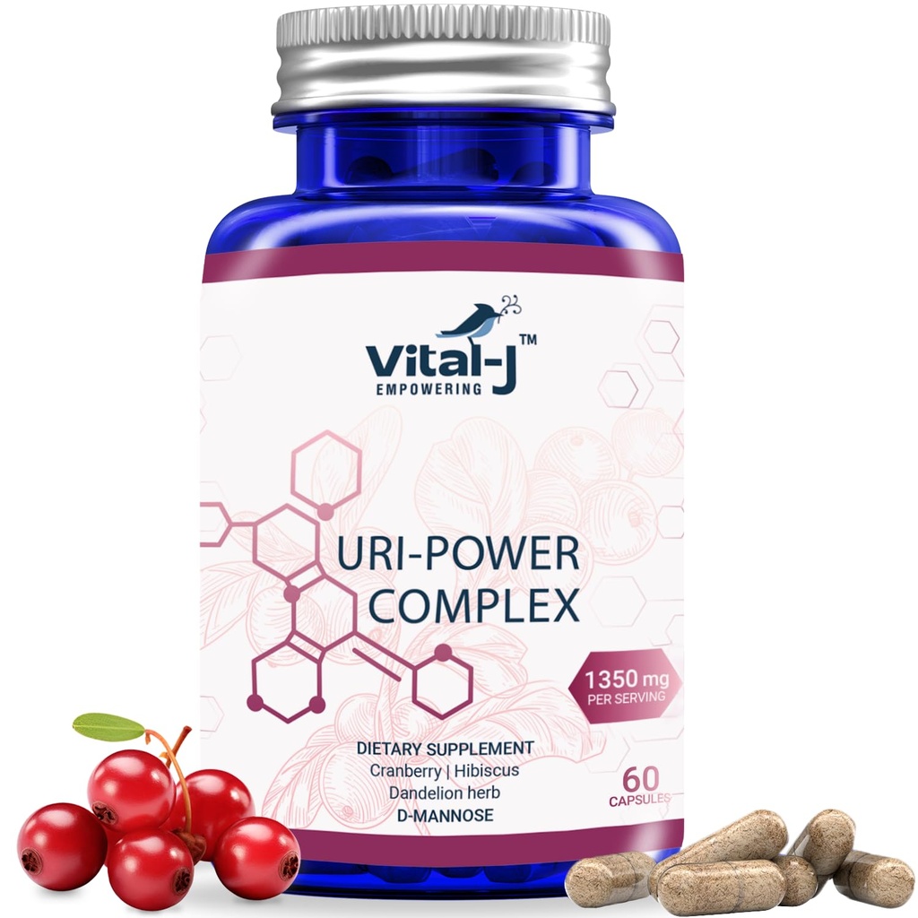 4IN-1 URI POWER COMPLEX 1350 מ"ג - D Mannose, Cranberry, Hibiscus ו Dandelion Herb - לנקות באופן טבעי את הרפסה ואת Urinary Tract 60 קפסולות - גישה מיוחדת למניעת UTI