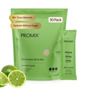 ProMix Nutrition Electrolytes אבקת Packets - סוכר חינם, Zero Calorie, Stevia חינם, Fasting Friendly, Natural Pink Salt - לימון Lime - 30 משרתות (Pack of 30)