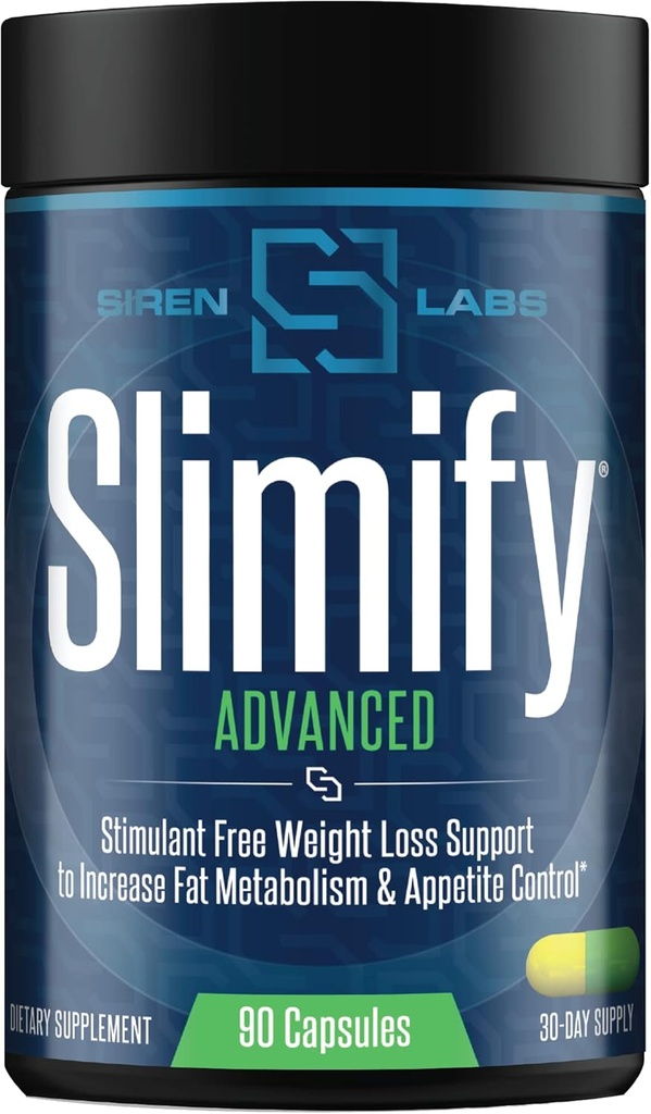Slimify Advanced Fat Burner for Weight Loss - Garcinia Cambogia, אפריקה מנגו וגרינס של גן עדן - Boost Metabolism, Decrease Appetite, ולהגדיל את האנרגיה - Stim Free (90 קפסולות)