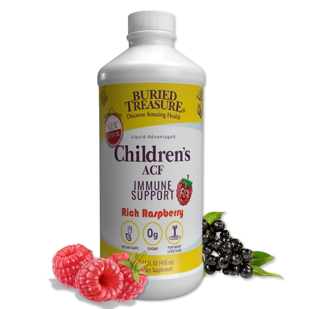 ילדי אוצר קבורים ACF - 16oz. 16 לשרת עם Elderberry, ויטמין C, Zinc, Echinacea עבור ילדים Immune תמיכה, 0 סוכר