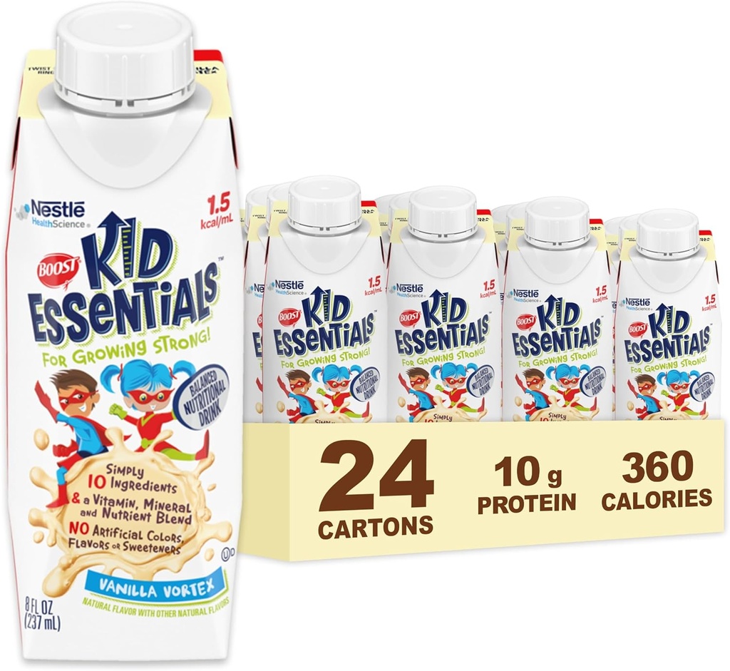 BOOST KID ESSENTIALS 1.5 משקאות תזונתיים לילדים, Vanilla Vortex, 24 Count