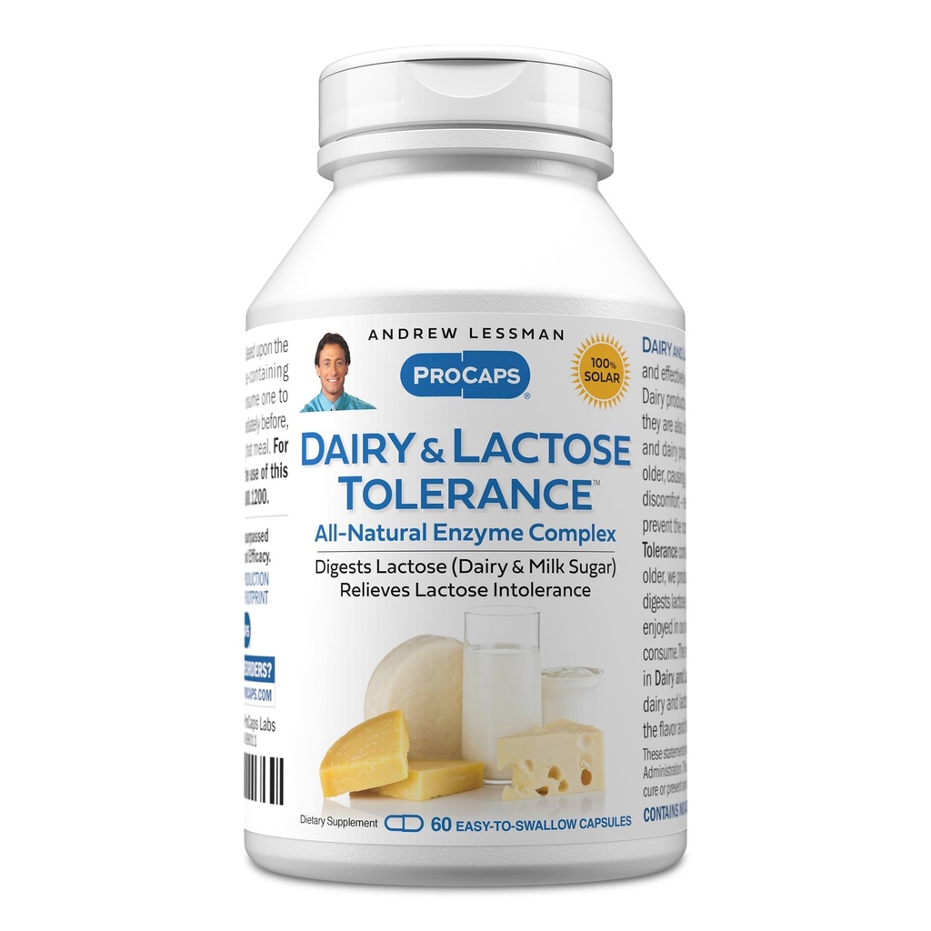 ANDREW LESSMAN חלב ו- Lactose Tolerance 60 קפסולות - משפר את העיכול הטבעי של חלב ולאקטוז.  Mil  Mil  Mil  Mil  Mil  Mil  Mil  Help  Help  Help אין תוספת