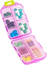 Travel Pill Organer, Moisture Proof Daily Medicine Dispenser Box, Small Weekly ויטמין Case for Supplement, Fish Oil, Meds, Pocket Pharmacy Sweet קפסולת המכילה 10 השוואתיות, פינק