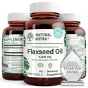 טבעי Nutra אורגני Flaxseed שמן Softgels, מקדם צמיחת שיער, עזרה לירידה במשקל, עוזר Boost Immune System, מקדם מערכת העצבים בריאה וצמיחה שיער, אומגה 3 6 9, 1000 מ"ג, 90 Softgels