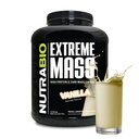 NutraBio Extreme Mass Gainer חלבון אבקת, 53G חלבון, מקבל משקל נקי, להגדיל את מסת השרירים, ספקטרום מלא Amino Acid - Vanilla, 6 פאונד