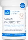 Essential Stacks Smart Probiotic - 50 מיליארד CFUs, 11 Probiotic Strains, 2 Prebiotics, נדחה קפסולות שחרור - A Daily Probiotic Prebiotic for Women & Men (30 קפסולות)