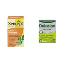 Senokot תוספת חיזוק ירקות טבעיים Laxative עבור Gentle Overnight הקלה Occasional Constipation, 36 Count & Dulcolax Stimulant Laxative Tablet (100 Count) Gentle Overnight Constipation