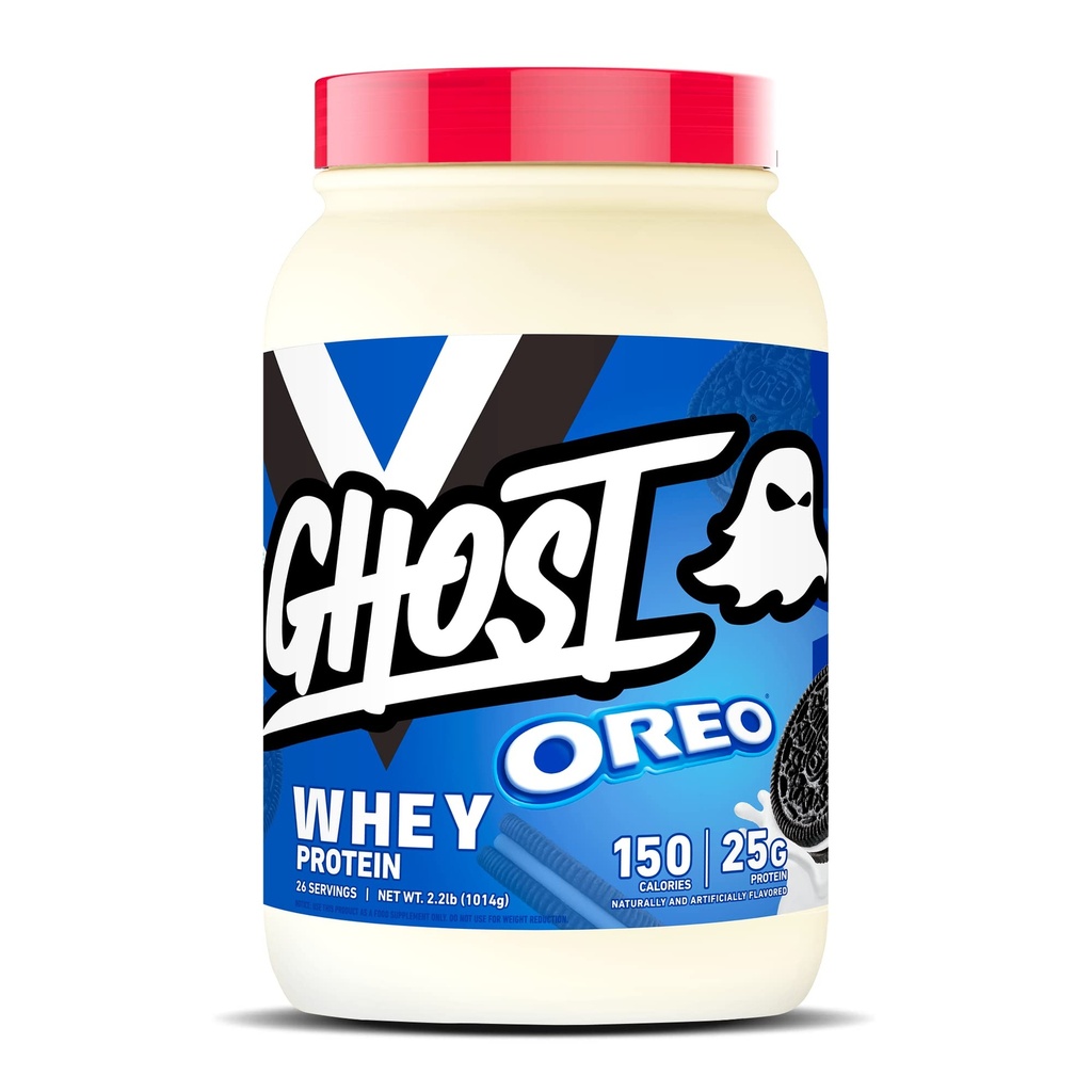 רוח רפאים אבקת חלבון Whey, Oreo - 2LB, 25G של חלבון - Whey חלבון בלגן -Post Workout Fitness & Nutrition Shakes, Smoothies, Baking & Cooking - עוגיות בפנים