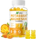 Potassium Magnesium Gummies, New Formula Calm Magnesium Glycinate Gummies, Chewable Gummy תוספי for Leg Cramps & שריר, Pineapple Flavor 90 Count