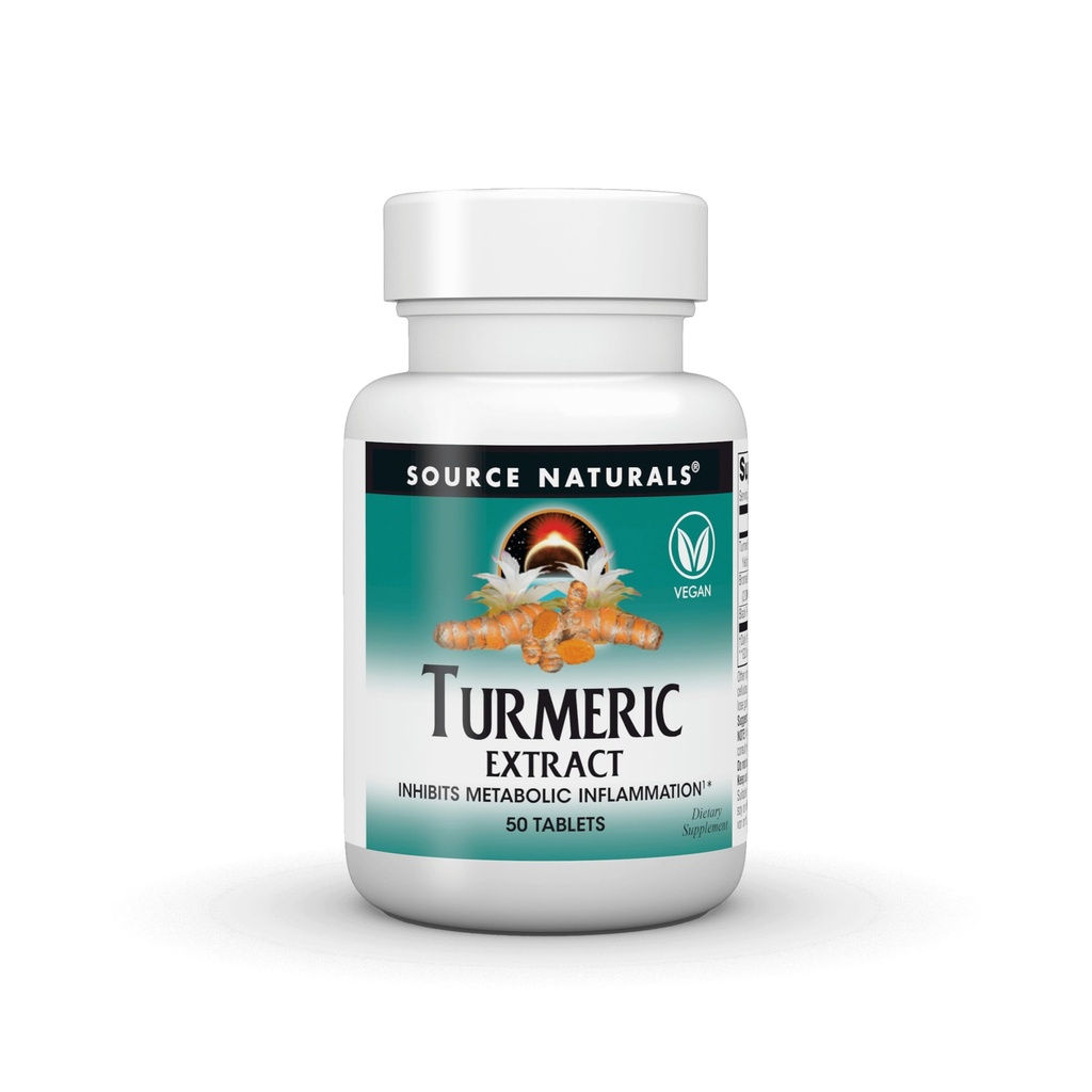מקור: Naturals Turmeric Extract - תמיכה בתגובה לדלקת ריאות בריאה - 50 טבליות