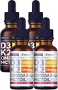 ויטמין D3 K2 Drops Unflavored & Strawberry Flavor Bundle - ויטמין כוח מקסימלי D נוזל נוזלי 5000 IU עם MCT שמן אומגה 3 - No Fillers, non-GMO נוזל D3 עבור תמיכה Immune, 2 Fl Oz כל אחד.