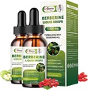 2 Pack Berberine תוספת נוזל טיפות עבור Immune System & Digestive System תמיכה -Premium Berberine HCL 1500 מ"ג עם Ceylon Cinnamon -4 Fl Oz