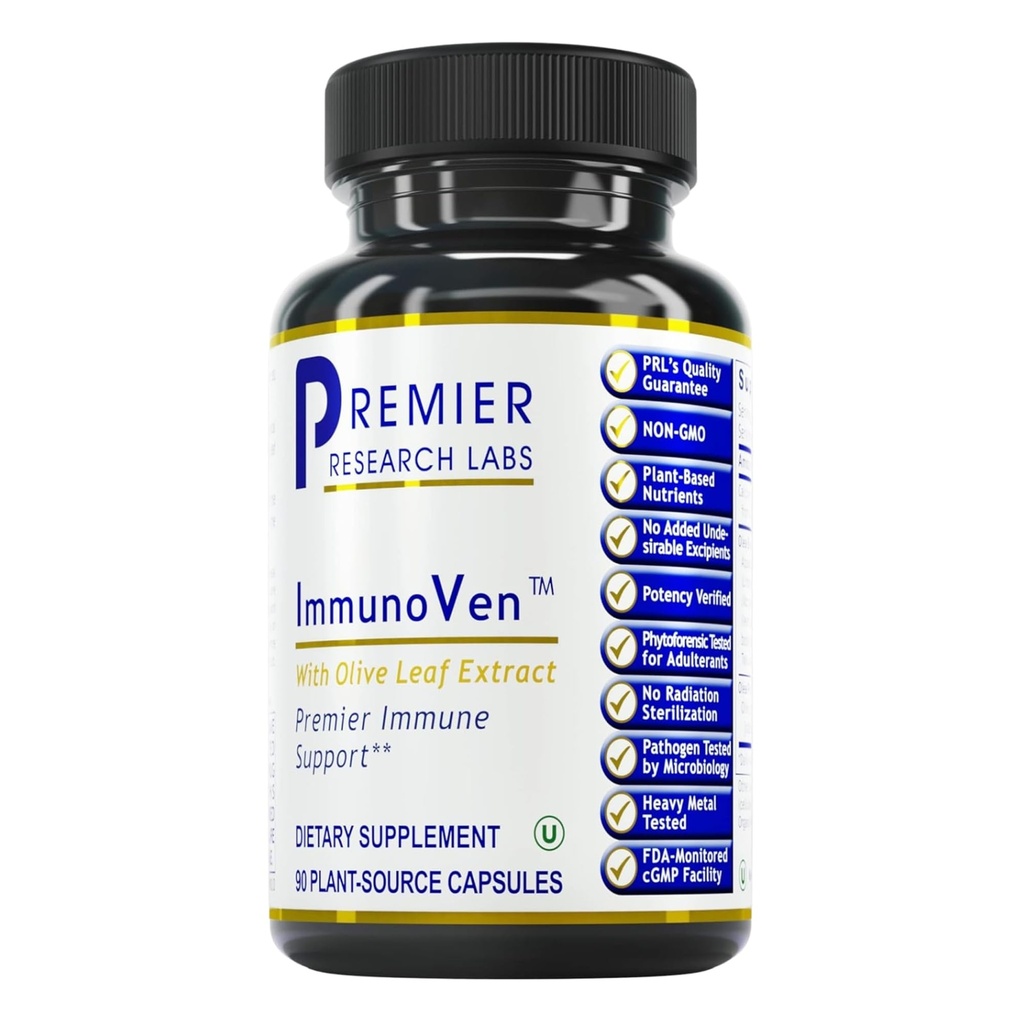 חברת המחקר Premier Labs ImmunoVen - Immune Health קפסולות, אוליב Leaf Extracts, Immune Support & Heart Health, Wellness Pills for Men & Women - 90 קפסולות צמחוניות