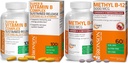 Bronson Methyl B12 5000 mcg ויטמין B12 Methylcobalamin Lozenges + Super B ויטמין B Complex Sustained Slow Release