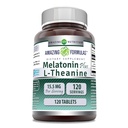 פורמולה מדהימה מלטונין פלוס L-theanine 15.5 Mg | טבליות תוספת | Non-GMO | Gluten-Free | Made in USA (1 Pack | 120 Count)