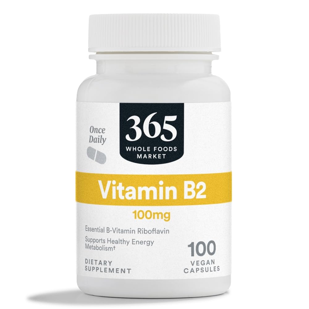 365 על ידי Whole Foods Market, ויטמין B2, 100Mg, 100 קפסולות ירקות