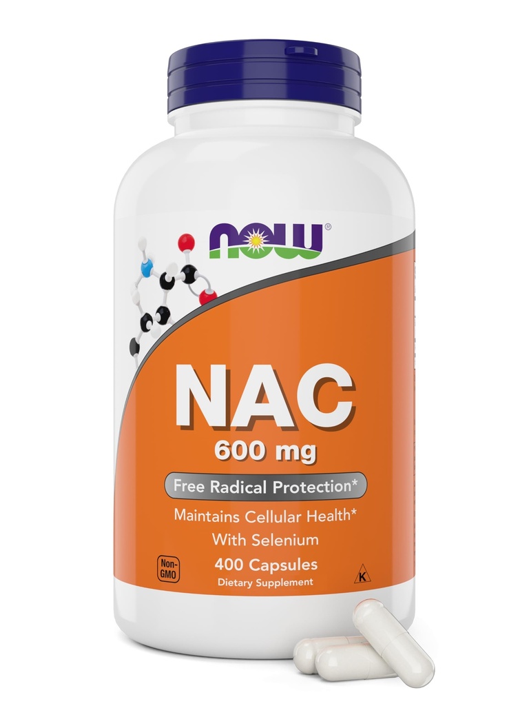 NAC 600 מ"ג, 400 קפסולות (Pack of 2), N-Acetyl Cysteine עם Selenium
