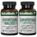 NutraMedix Fitness התוכנית תוסף Bundle - כולל Magnesium Malate עבור אנרגיה ואתלטיקה תמיכה ו Serrapeptase עבור Joint & הניידות בריאות - תוספי תמיכה ב- 2-Piece קפסולת Set