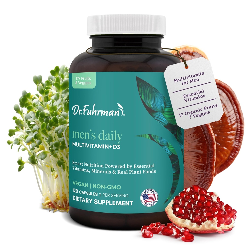 Dr. Fuhrman Multivitamin for Men + D3 ויטמין for Immune Support