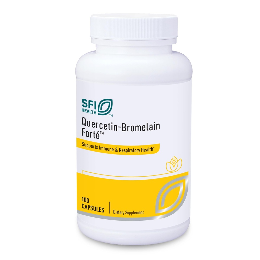 Klaire Labs SFI Health Quercetin-Bromelain Forte - Immune & Seasonal Support Enzymes with Pancreatic, Proteolytic, Bromelain, Papain Enzy & Bioflavonoids (100 קפסולות)