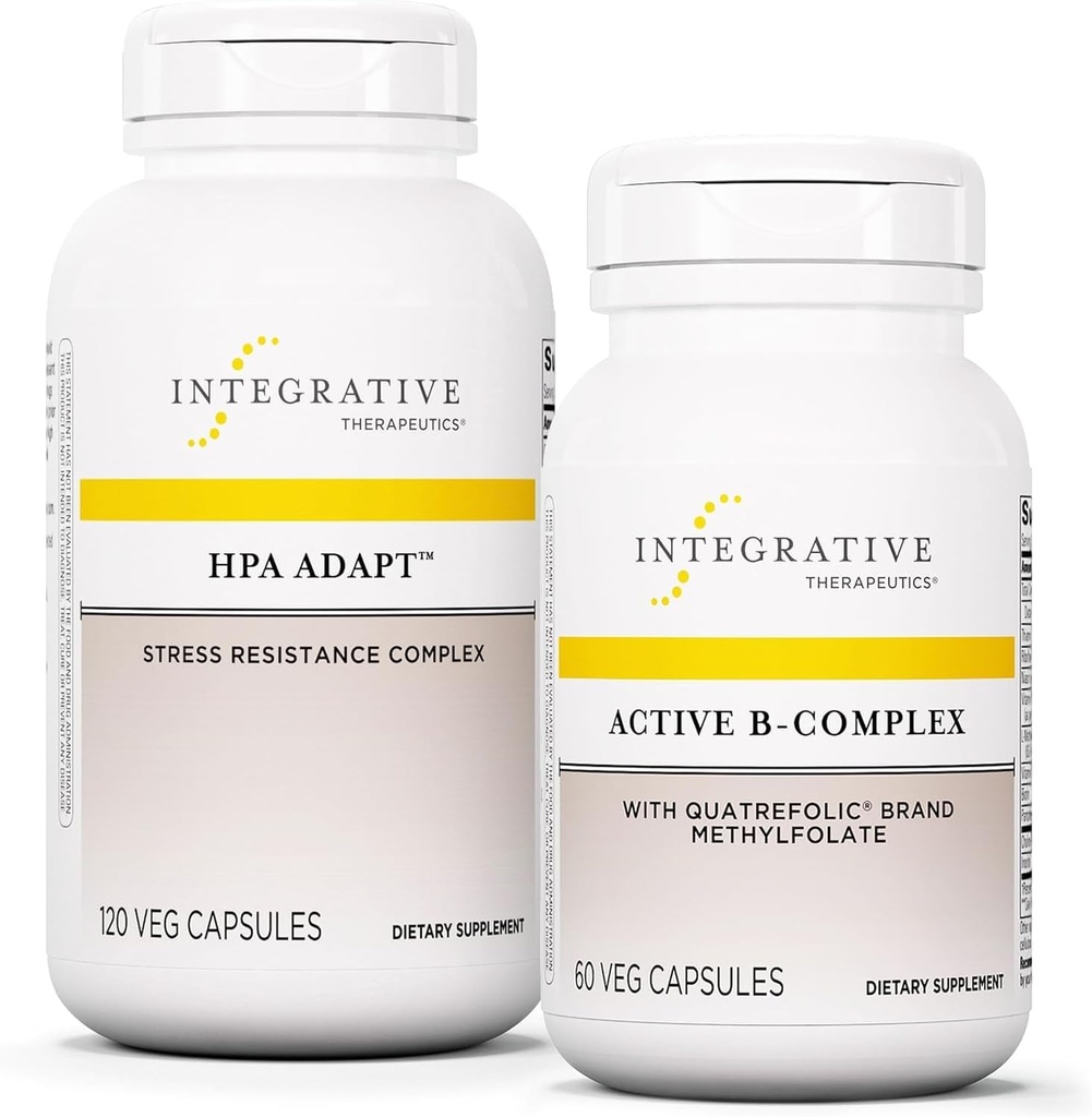 Integrative Therapeutics Bundle עם Active B-Complex, 60 קפסולות ו- HPA הסתגלות, 120 קפסולות טבעוניות - Active B-Complex כדי לתמוך במטבוליזם אנרגיה - HPA הסתגלות לתמיכה בתגובה ללחץ בריא