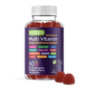 Viteey Womens Multivitamin Gummies - Immune Support - 12 ב 1 ויטמינים ומינרלים חיוניים - ויטמין A, C, D3, E, B6, B12, Folic Acid, Biotin, Calcium, Zinc & More - Vegetarian - Raspberry Flavored