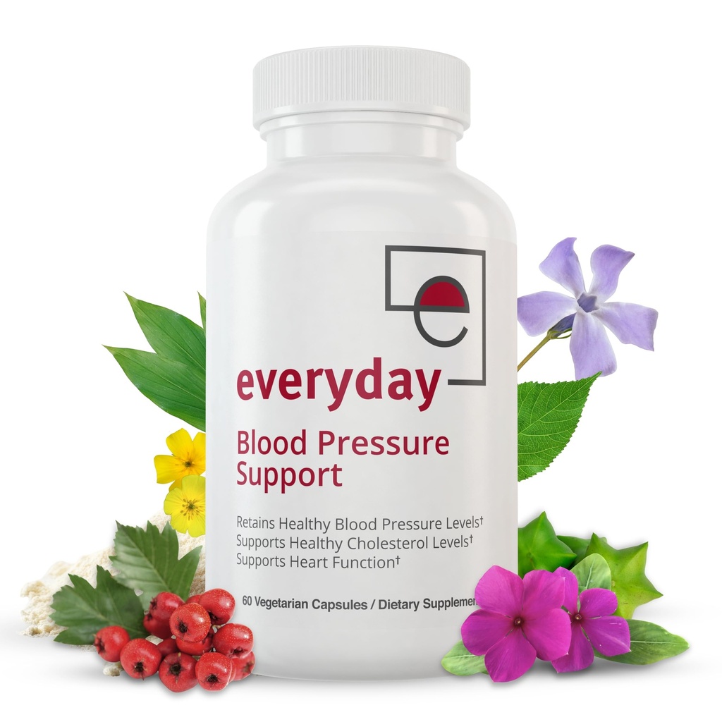 Everyday Blood Pressure Support and Hypertension Supplement - הותורן ברי, Arjuna, Magnesium ו-Rauwolfia for Heart Health, Circulation, and Cholesterol Support (30 יום אספקה, 60 קפסולות)