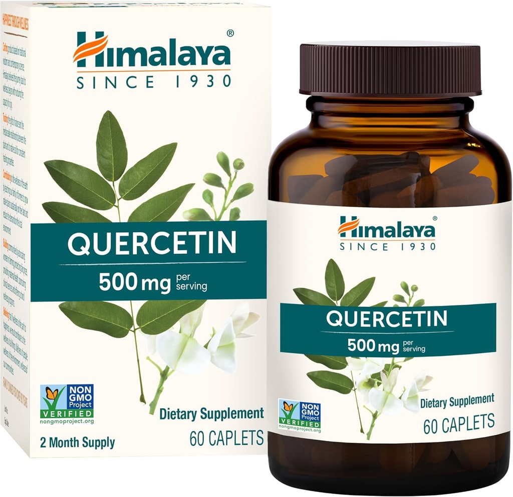 ההימלאיה Quercetin תוספת לתמיכה ביופלונואידית מבוססת צמחים ו-Daily Wellness, Antioxidant ו- Immune Support, 500 מ"ג, Non-GMO, 60 קפסולות צמחוניות, 2 חודשים אספקה