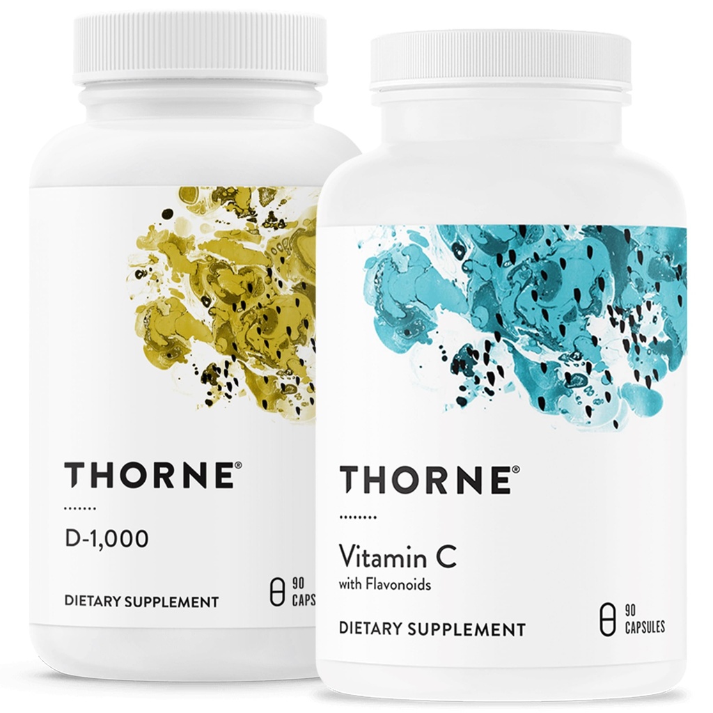 THORNE - Immune Support Combo - ויטמין D3 & ויטמין C לתפקוד חיסוני בריא - 30 עד 90 משרתים