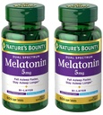 Nature's Bounty Melatonin 5 מ"ג מפרט כפול, 100% מזון חינם שינה תוספת, שחרור מהיר ושחרור מורחב, קידום מרגיעה ובריאות שינה, 60 טבליות B-Layer (Pack of 2)