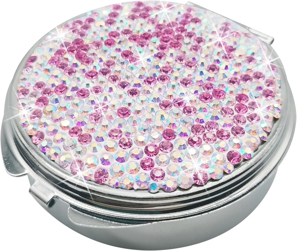 Bling Pill Case for Purse Medicine Container Holder Pocket Pill Case Medicine מארגנת עבור ויטמין/Fish Oils/Supplement Travel Medicine Kit (3 השוואת מסך)