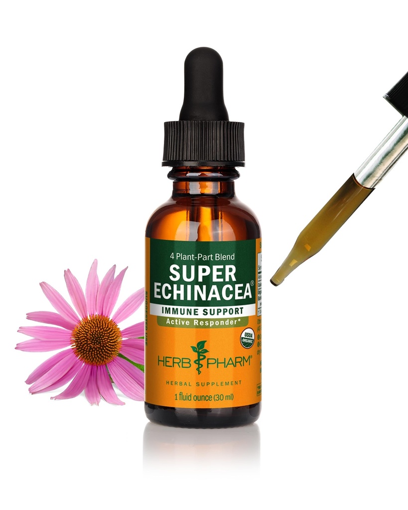 Herb Pharm מוסמך אורגני Super Echinacea לחלץ תמיכה מערכת החיסון Active Immune - 1 Ounce (DSUPER01)