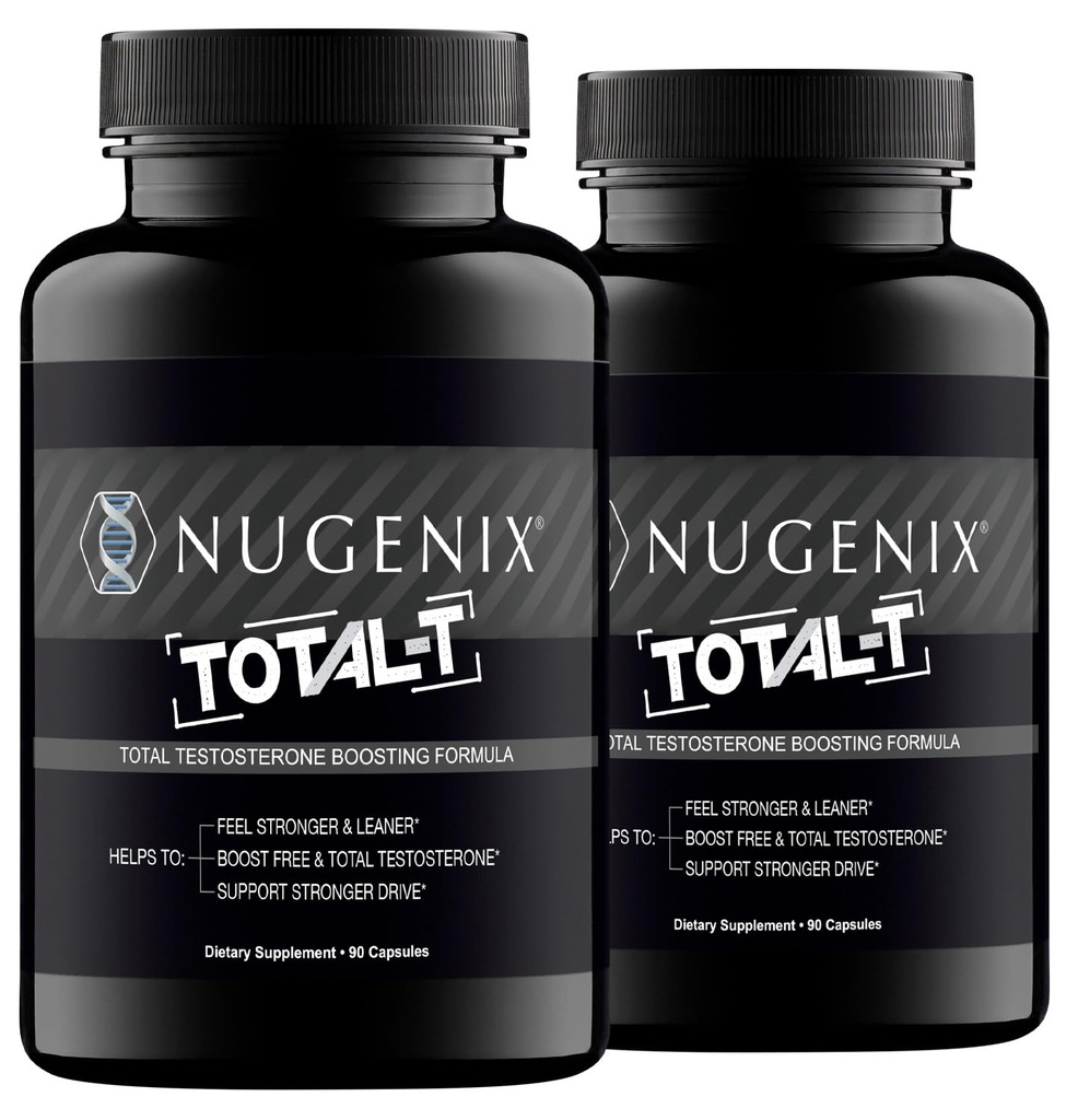 Nugenix Total-T, Free and Total טסטוסטרון Booster תוסף לגברים, 180 הרוזן