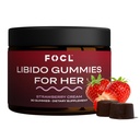 FOCL נשים Libido Booster עבור נשים - Boost Desire, Arousal, Energy, Helps לקדם איזון הורמונלי - Horyt Weed, Panugreek & Green Tea (30 מסטיקס סטרוברי קרם)