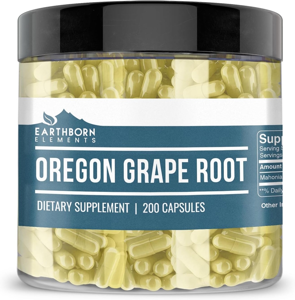 Earthborn Elements אורגון Grape Root 200 קפסולות, Pure & Undiluted, No Additives