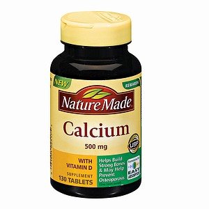 הטבע עשה Calcium, 500 מ"ג, עם ויטמין D, טבליות, 130 הרוזן (Pack of 3)