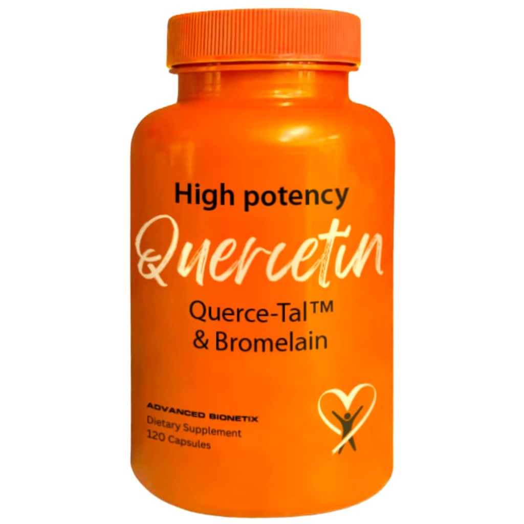 Querce-Tal Quercetin + Bromelain 120 Veg כמוסות | High Potency Enhanced Absorption Bioavailability. תמיכה ב- Anti-Oxidant, Flare up Events, Heart Immune Health, Packaging May Vary