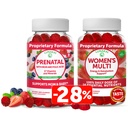 חניכיים טרום לידתי ויטמינים ונשים של Multivitamin Gummies Bundle - הריון Multivitamin Gummy עם Iron & Folic Acid - עם 100% ערך יומי של 16 ויטמינים ומינרלים חיוניים - 30 ימים אספקה