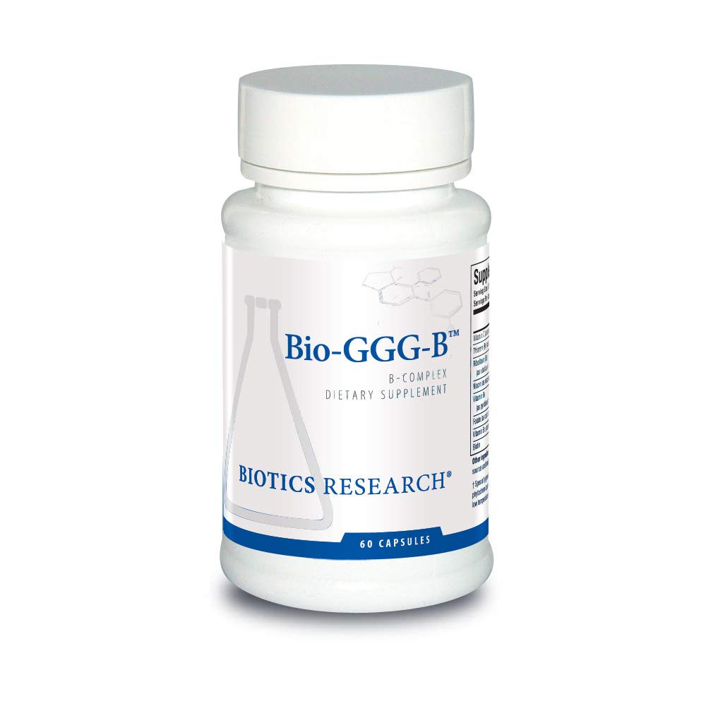 Biotics Research BioGG B, B Complex, Biochemically מופעל צורות של ויטמין B, Thiamin, Riboflavin, Niacin, B6, B12, Folate אנרגיה, Optimize Positive Mood, Cardiovascular Health 60 קפסולת