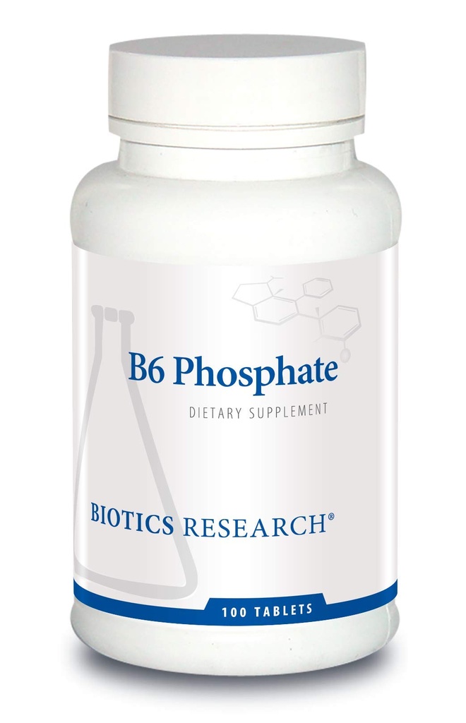 Biotics Research B6 Phosphate ביולוגית Active Form של ויטמין B6 (pyridoxal-5-פוספט), תומך בתפקוד Immune, Metabolism, Cardiovascular Health 100 טבליות