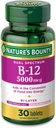ויטמין B12 על ידי Nature's Bounty, תוספת כפולה של דיאטת שכבה, שחרור מהיר ושחרור מורחב, תומך אנרגיה metabolism ו- Nervous System Health, 5000mcg, 30 טבליות