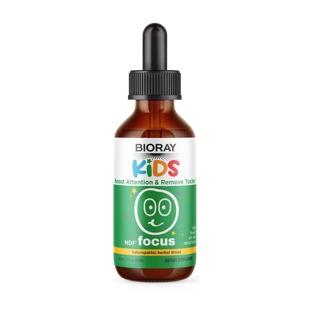 BIOרי ילדים NDF Focus, Citrus - 2 fl oz - תומך פונקציונליות קוגניטיבית, שיפורים קלרנס ומקדם רמות אנרגיה Steady - non-GMO, Vegetarian, Gluten חינם - 1-2 חודש אספקה