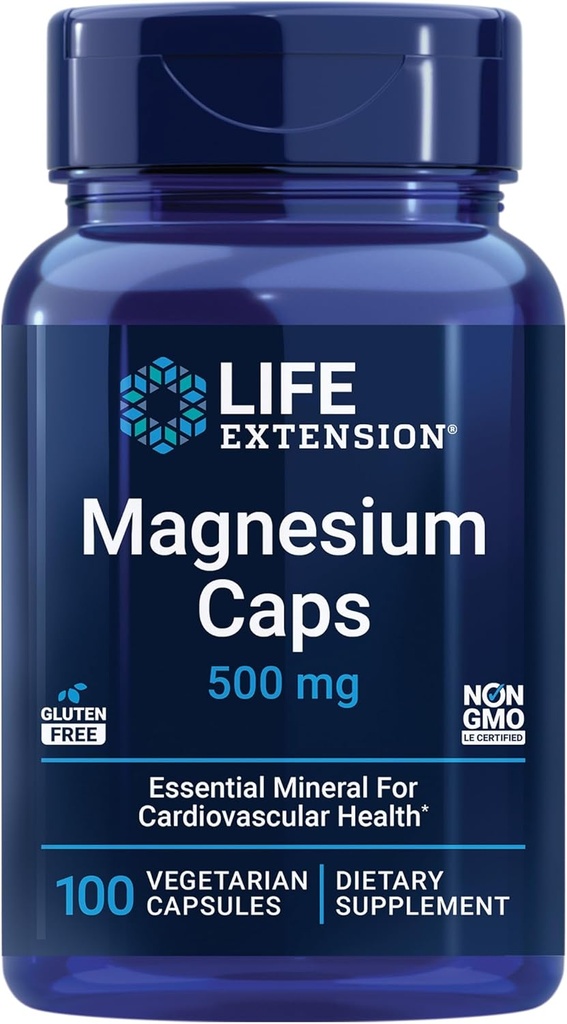 Life Extension Super ויטמין E 268mg Heart Brain Immune Health Magnesium 500 מ"ג Heart Bones Metabolism קפסולות Bundle